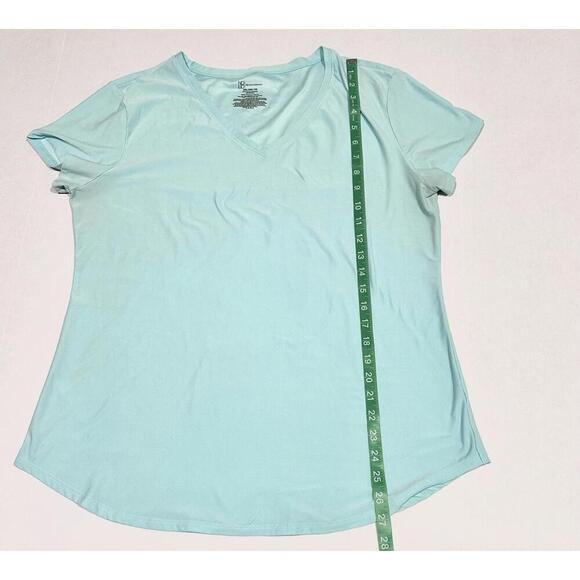 No Boundaries Womens Shirt Short Sleeve Aqua Blue V Neck Stretch Size XXL (19) - Picture 6 of 9